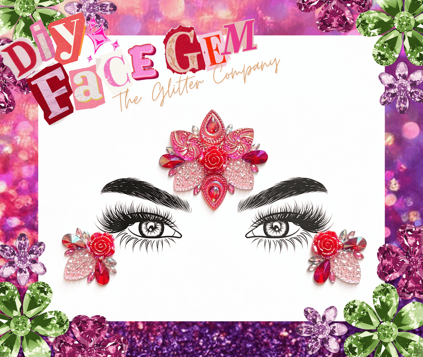 DIY Blush Rose Face Gem Kit